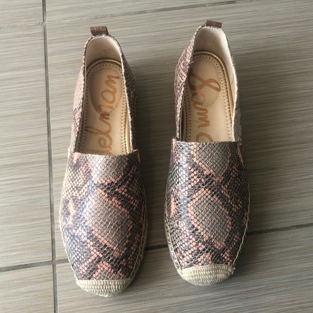 NEW Sam Edelman Khloe Snakeskin Espadrilles Flats - Picture 4 of 7